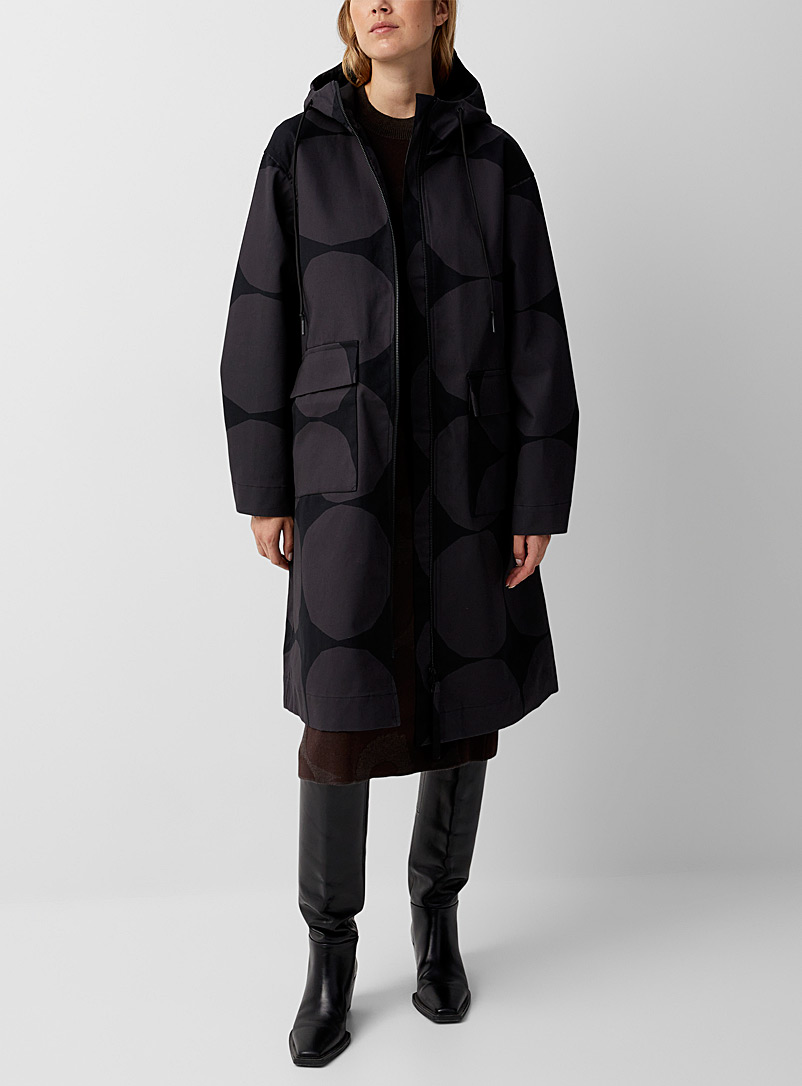 Marimekko Black Mangaani Kivet coat for women