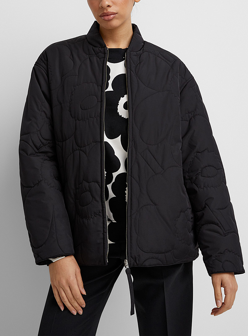 Marimekko Black Kuori Unikko reversible quilted jacket for women