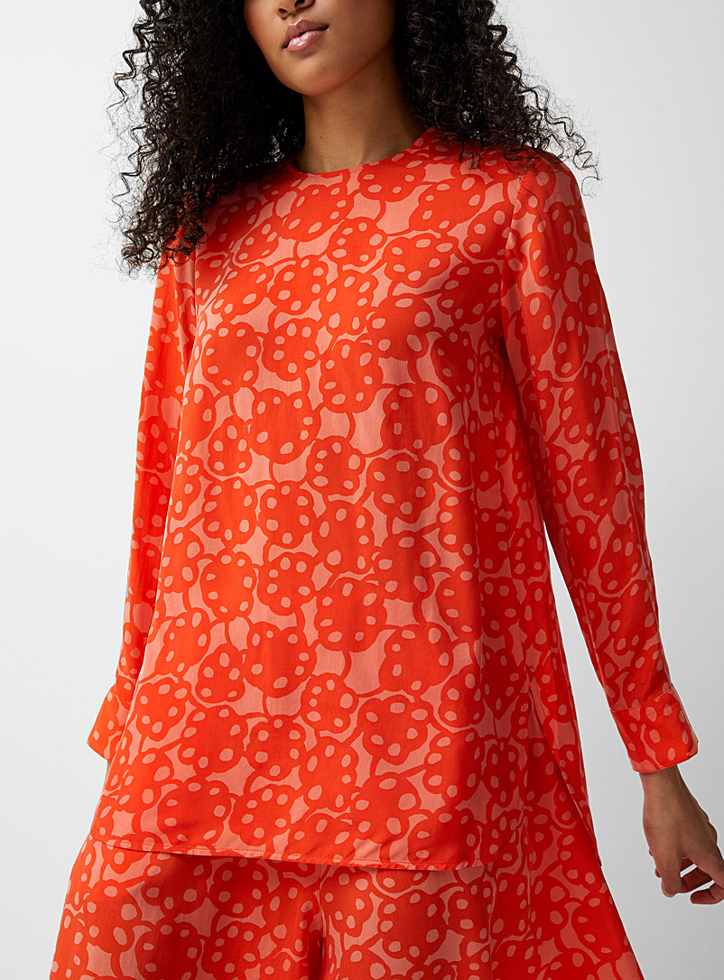 Marimekko Orange Kromi Rentukka blouse for women