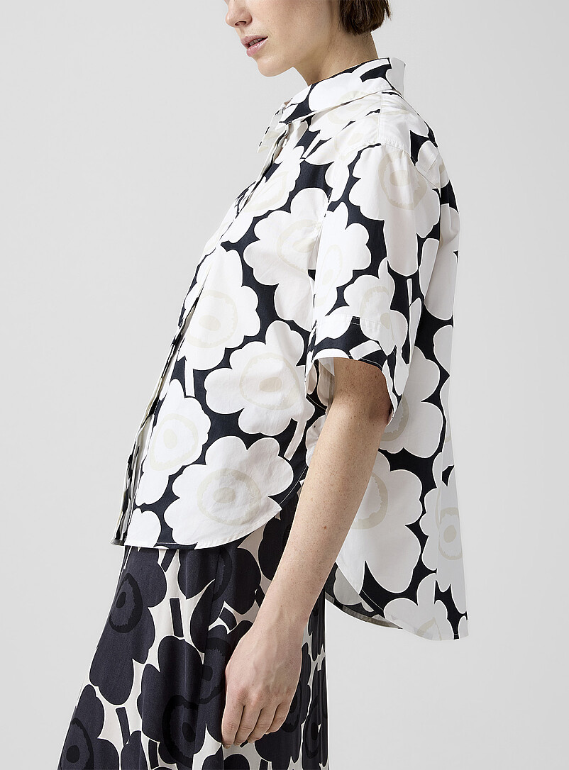 Marimekko Black and White Standardi Unikko shirt for women