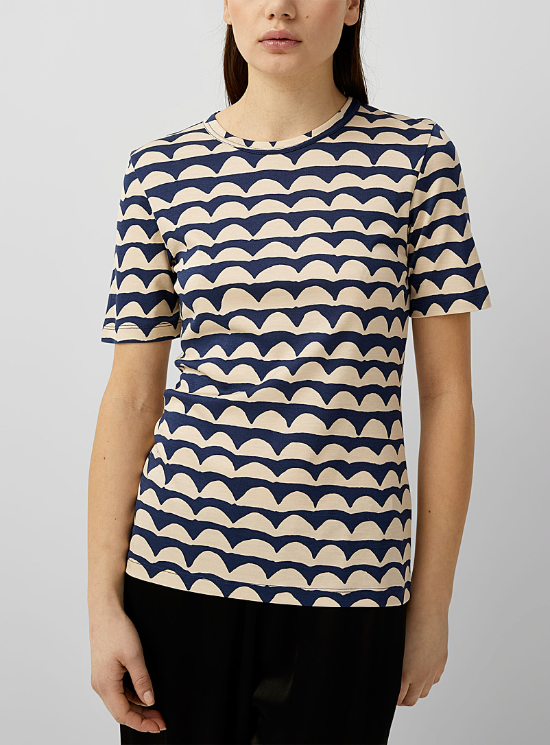 Marimekko Patterned Blue Kulkea Iso Papajo T-shirt for women