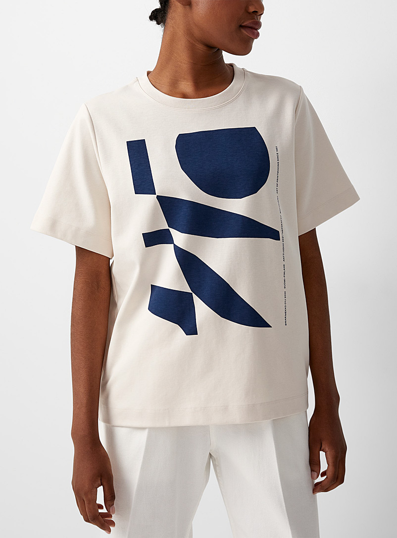 Marimekko: Le t-shirt Sinea Hepokatti Bleu pour femme