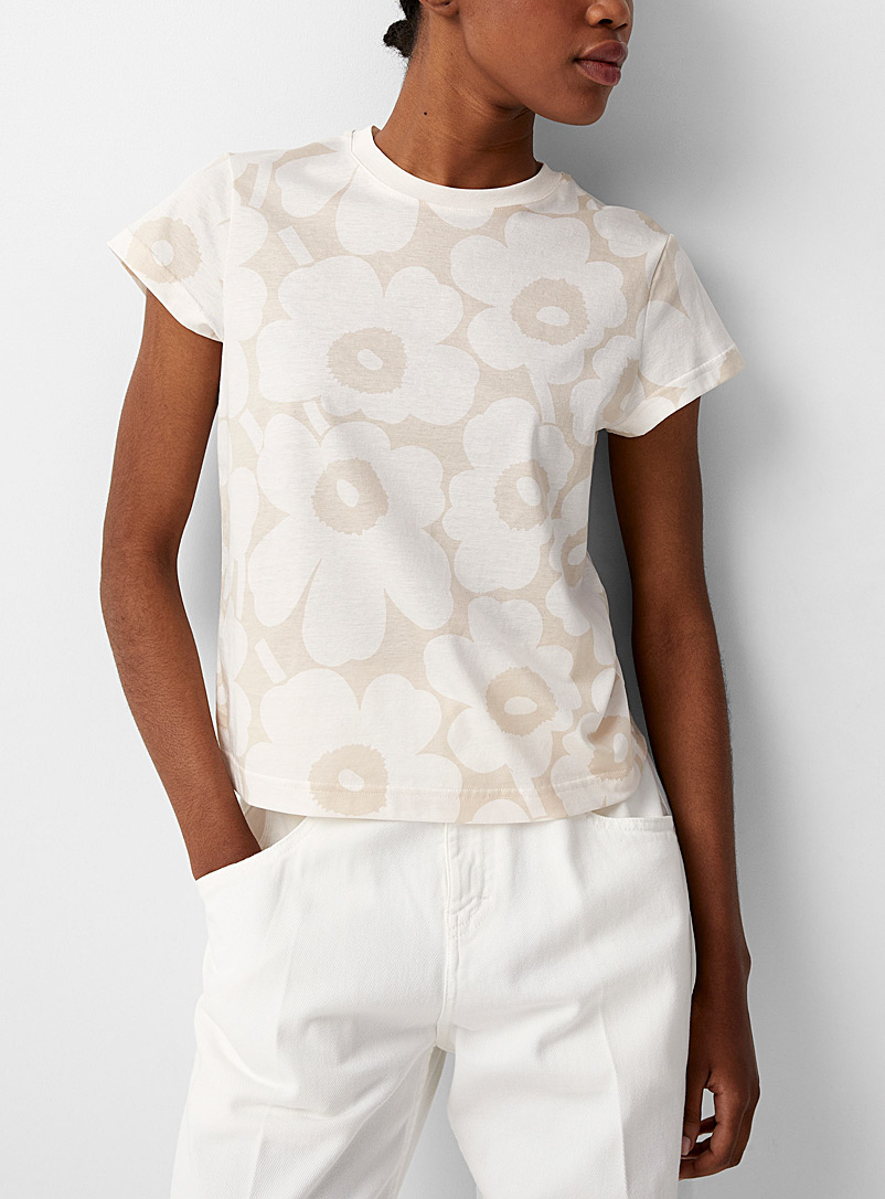 Marimekko: Le t-shirt Silla Unikko Blanc pour femme