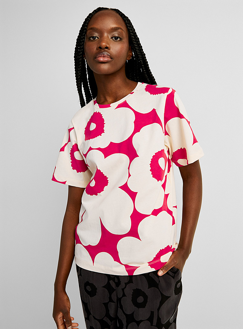 Marimekko: Le t-shirt Tunnit Unikko Blanc pour femme