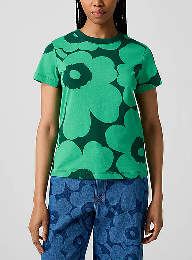Marimekko Green Heleys Unikko green T-shirt for women