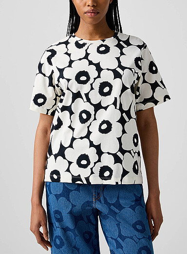 Marimekko Patterned White Tunnit Unikko T-shirt for women