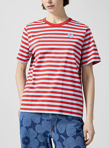 Marimekko Patterned Red Tasaraita Unikko T-shirt for women