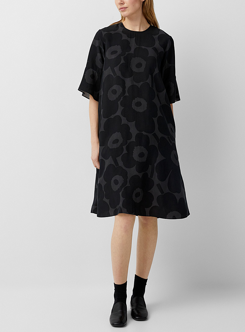 Marimekko Black Logn Pieni Unikko mini-dress for women