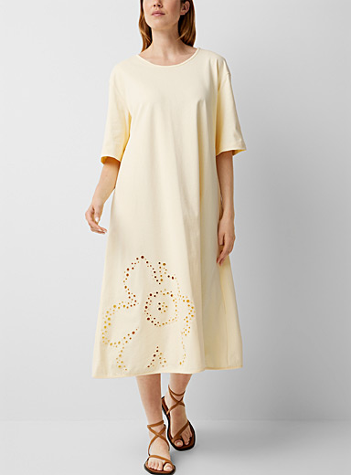 Marimekko Light Yellow Jagat Unikko T-shirt dress for women