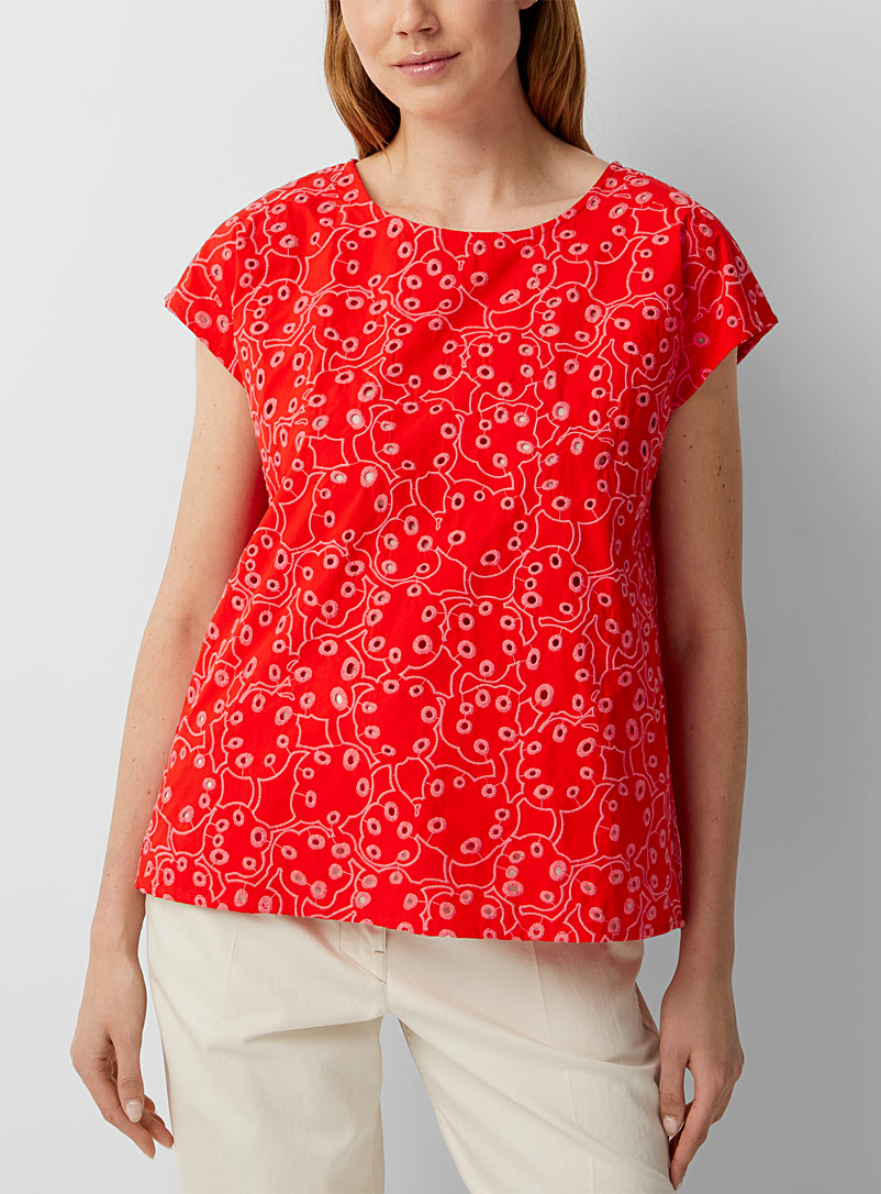 Marimekko Red Nahkol Rentukka blouse for women