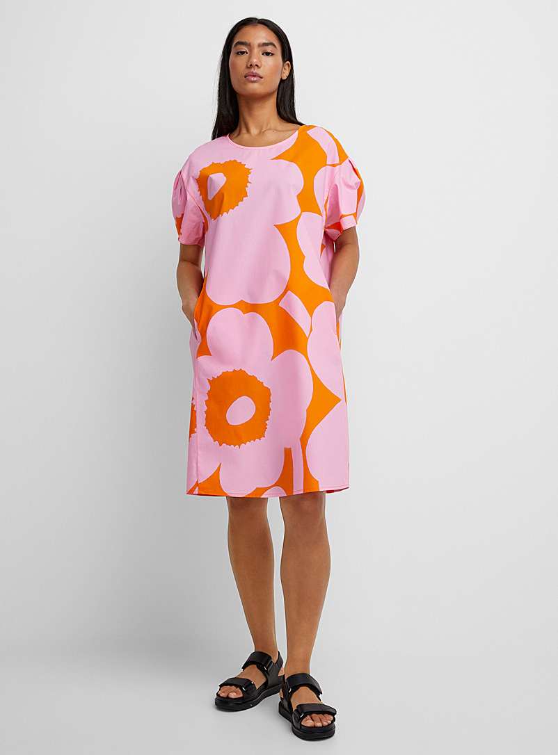 Marimekko: La robe Avomeri Unikko Orange pour femme