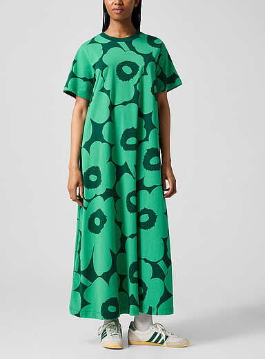 Marimekko: La robe t-shirt Koostua Unikko Vert pour femme