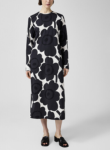 Marimekko: La robe t-shirt Luonti Unikko &Eacute;cru &agrave; motifs pour femme