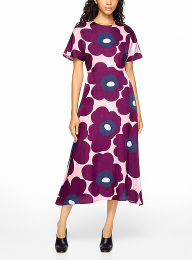 Marimekko Grape/Dark Crimson Helea Unikko midi dress for women