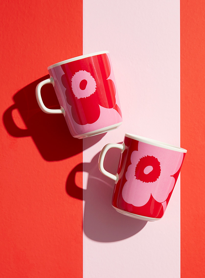 Marimekko Red Juhla Unikko Oiva mugs Set of 2 for women