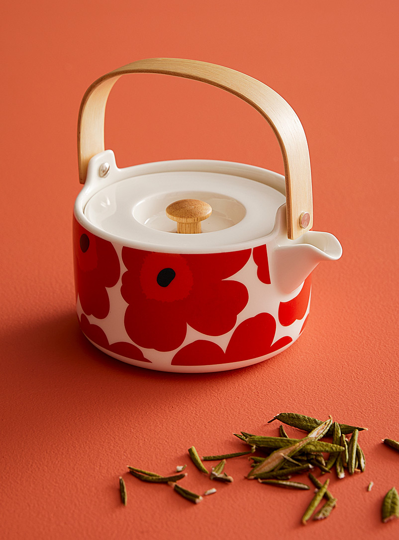 Marimekko Red Oiva Unikko red teapot for women