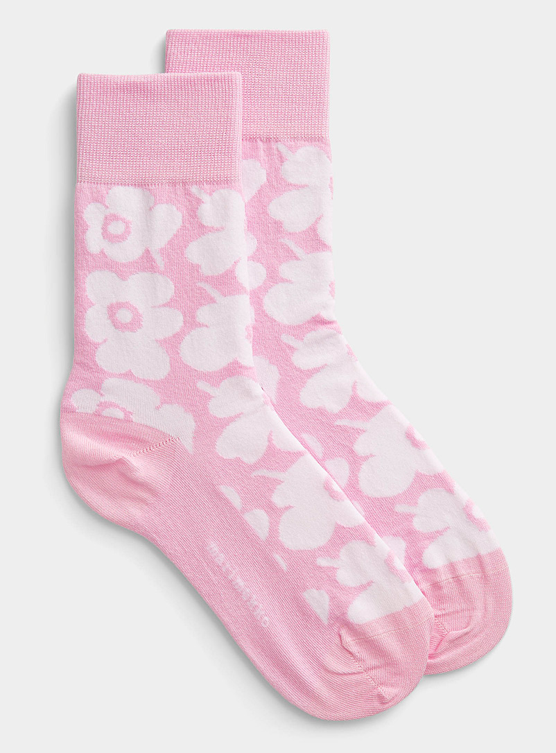 Marimekko Pink Pink Kirmailla Unikko socks for women