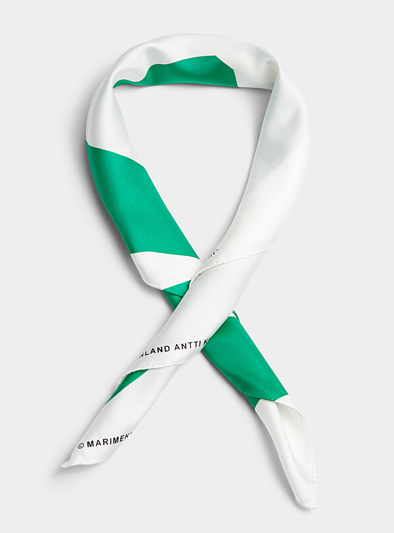 Marimekko: Le foulard de soie Ihastus Laakeri Vert pour femme