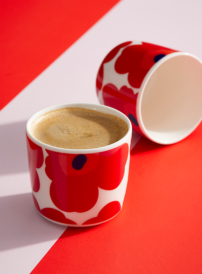 Marimekko Red Red Oiva Unikko handle-free cups Set of 2 for women