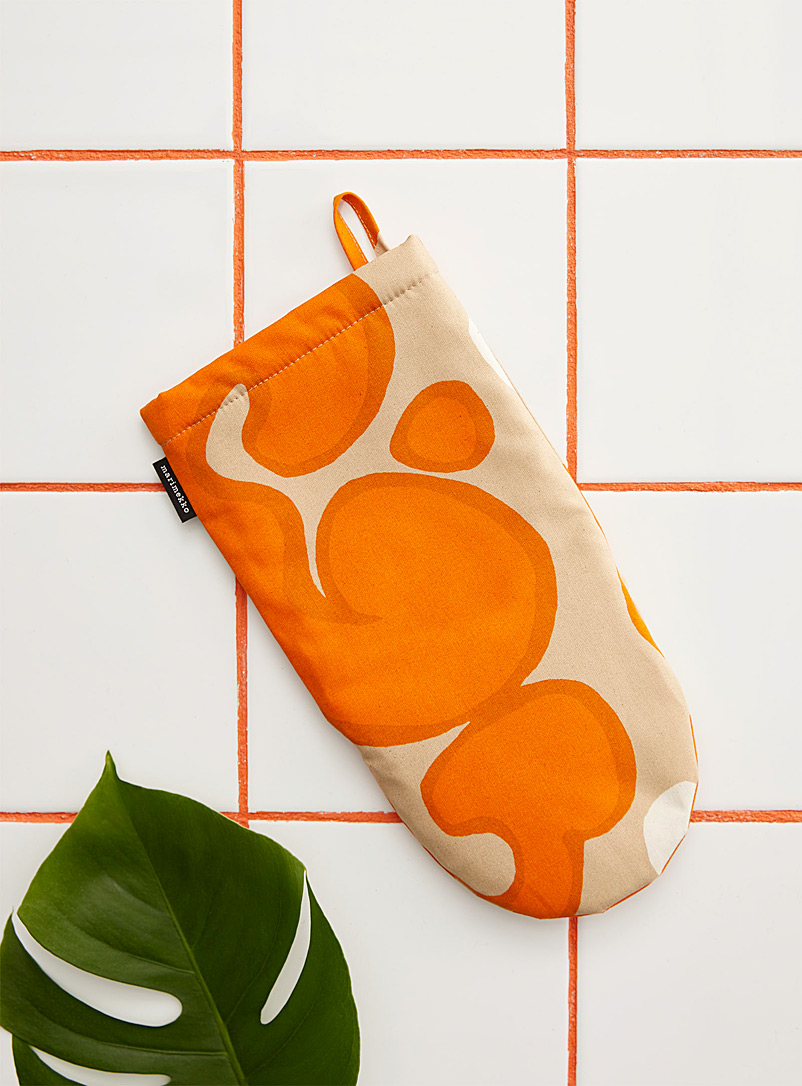 Marimekko Orange Keidas oven mitt for women