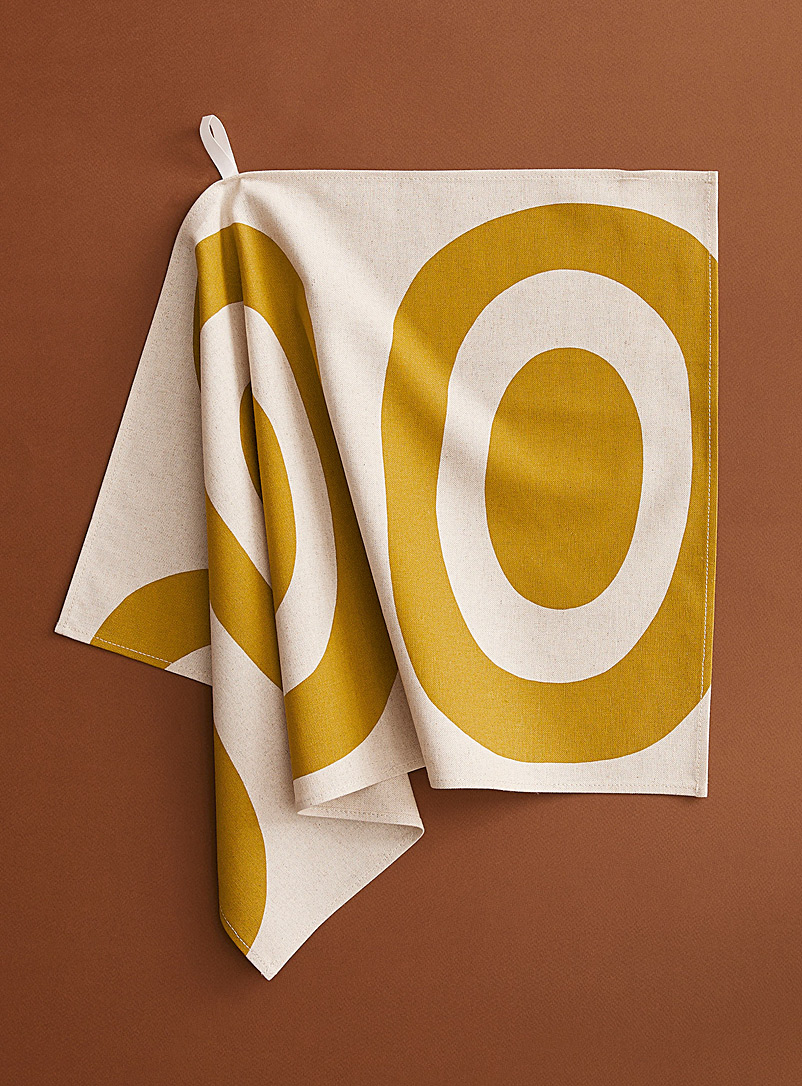 Marimekko Golden Yellow Melooni tea towel for women