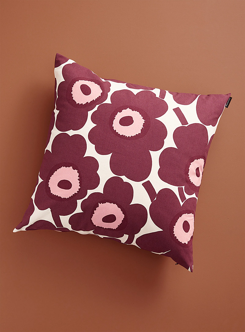Marimekko Ruby Red Pieni Unikko burgundy cushion cover for women