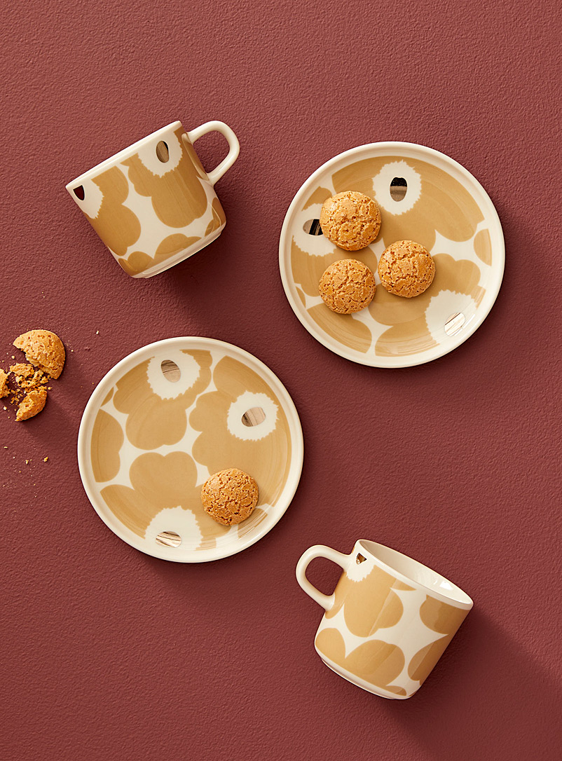 Marimekko Cream Beige Oiva Unikko beige cups and saucers set for women