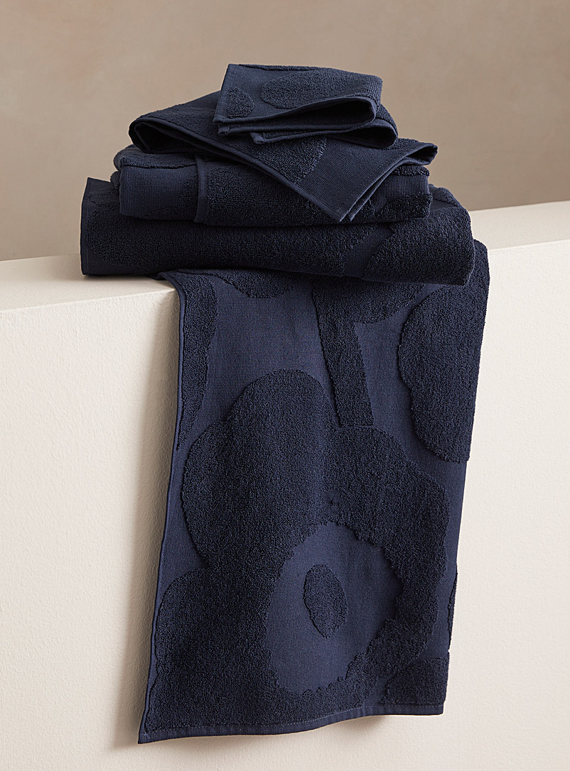 Marimekko Dark Blue Unikko navy towel for women