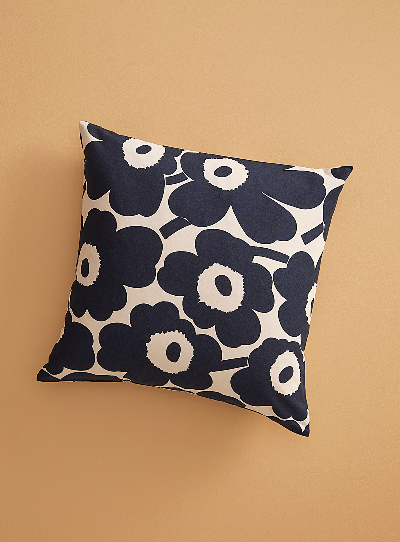Marimekko Patterned Blue Pieni Unikko navy cushion cover for women