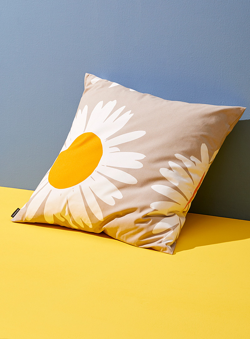 Marimekko Cream Beige Auringonkukka cushion cover for women