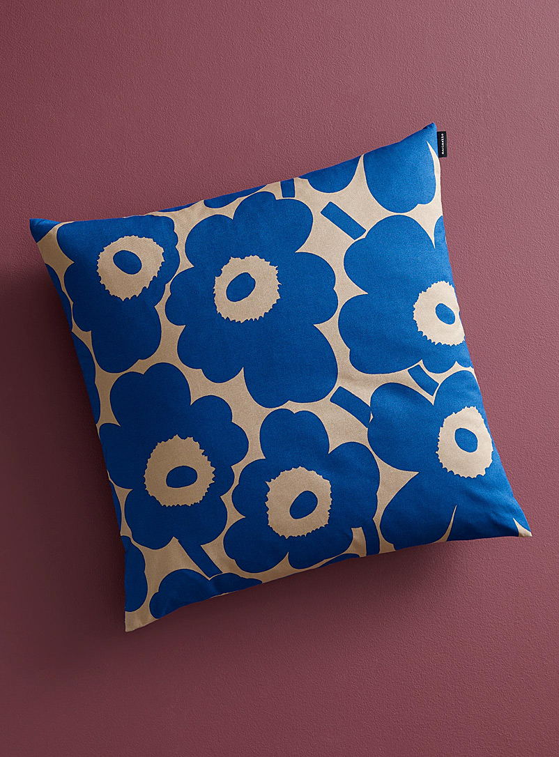 Marimekko Blue Pieni Unikko blue cushion cover for women