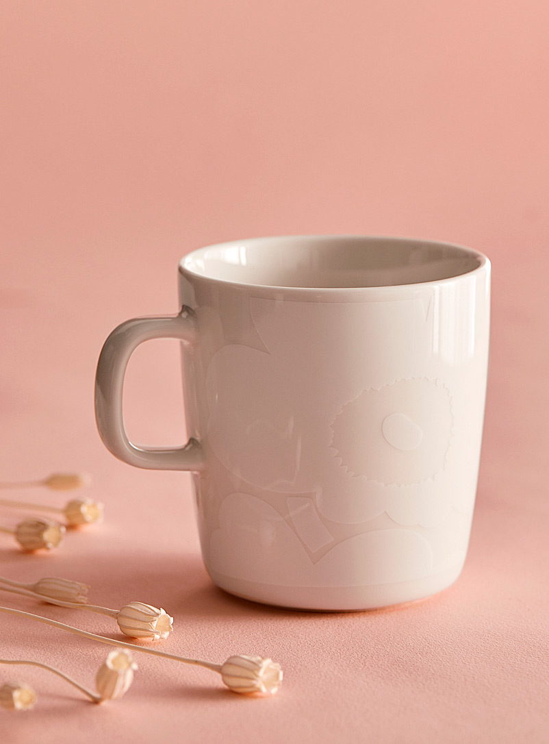 Marimekko Ivory White Oiva Unikko large cream mug for women