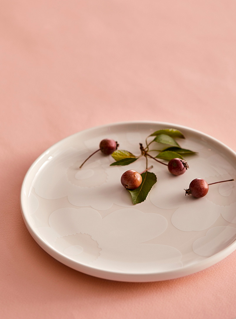 Marimekko Ivory White Unikko cream plate for women