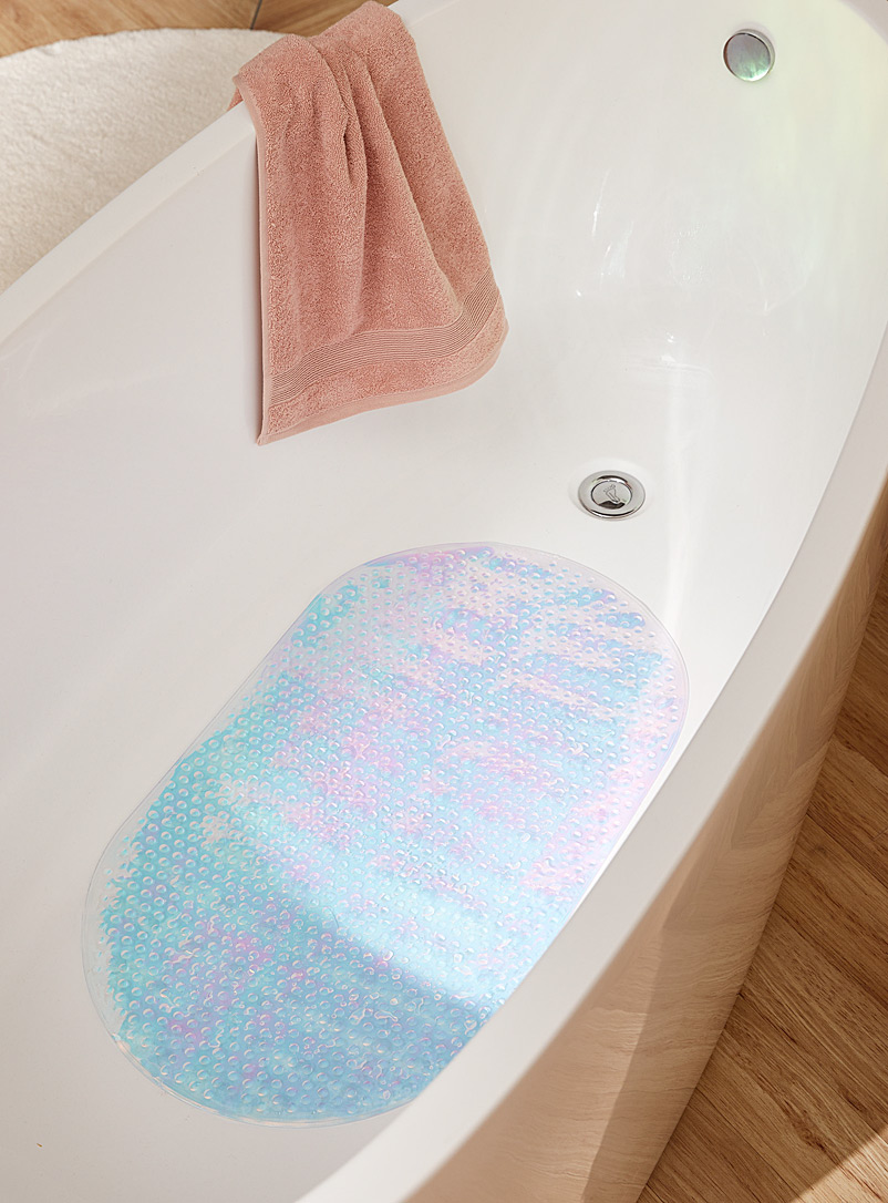 Simons Maison: Le tapis de baignoire ovale iridescent 39 x 69 cm Assorti