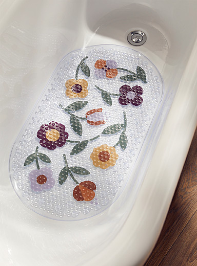 Le tapis de baignoire grandes fleurs 38,5 x 70,5 cm