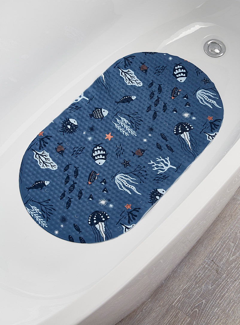 Simons Maison: Le tapis de baignoire vie marine 39 x 69 cm Bleu à motifs
