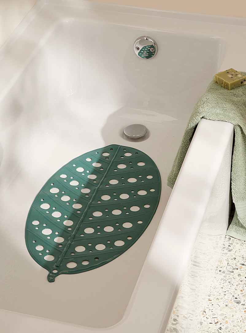 Simons Maison: Le tapis de baignoire feuille verte 36 x 68 cm Vert