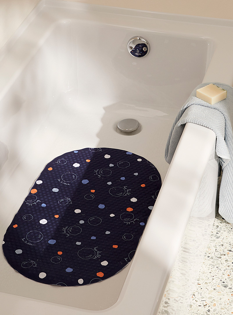 Simons Maison: Le tapis de baignoire bulles 36 x 69 cm Bleu à motifs