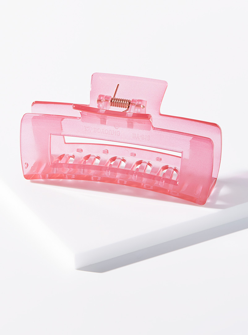 Simons Dusky Pink Large minimalist translucent clip for women