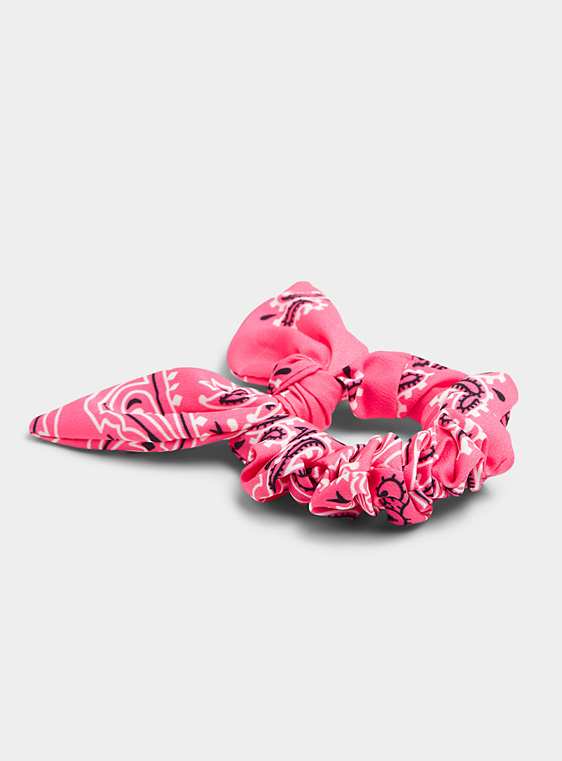 Simons Pink Bandana-pattern scarf scrunchie for women