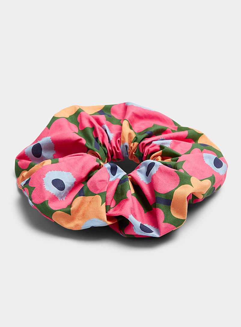 Simons Pink Large pop flower scrunchie for women