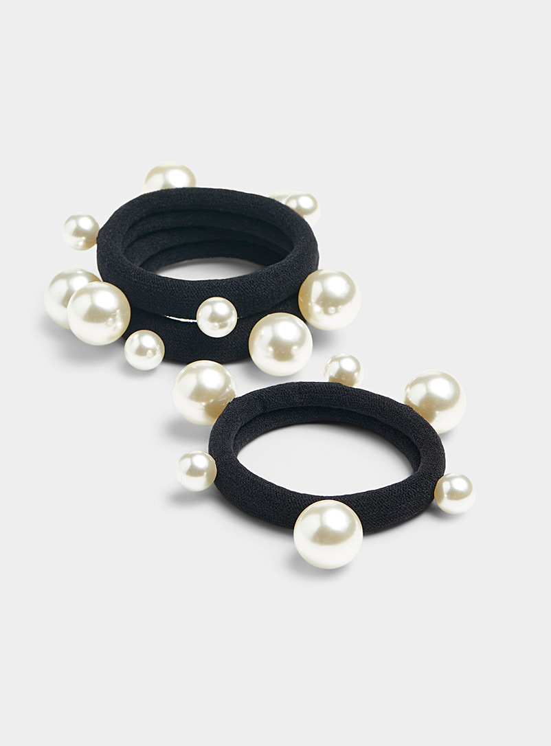 Simons: Les élastiques perles surdimensionnées Ensemble de 3 Noir pour femme