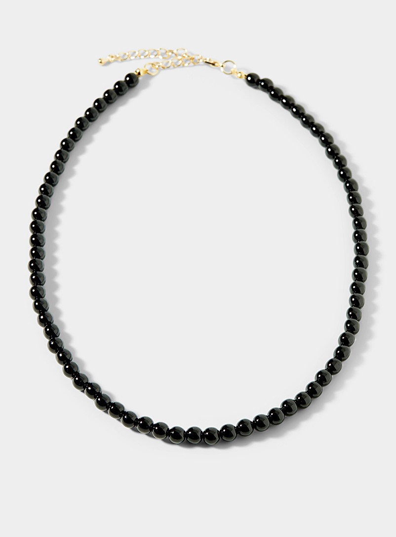 Simons Black Round pearl necklace for women
