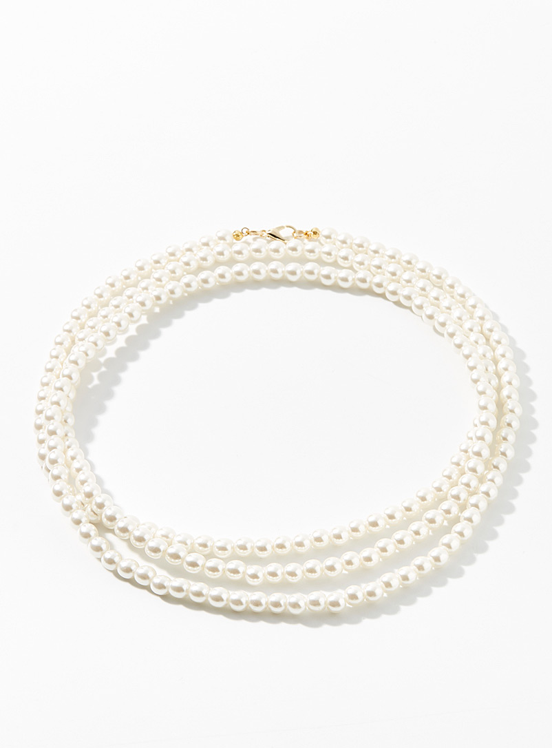 Simons: Le collier de perles à enrouler Blanc pour femme