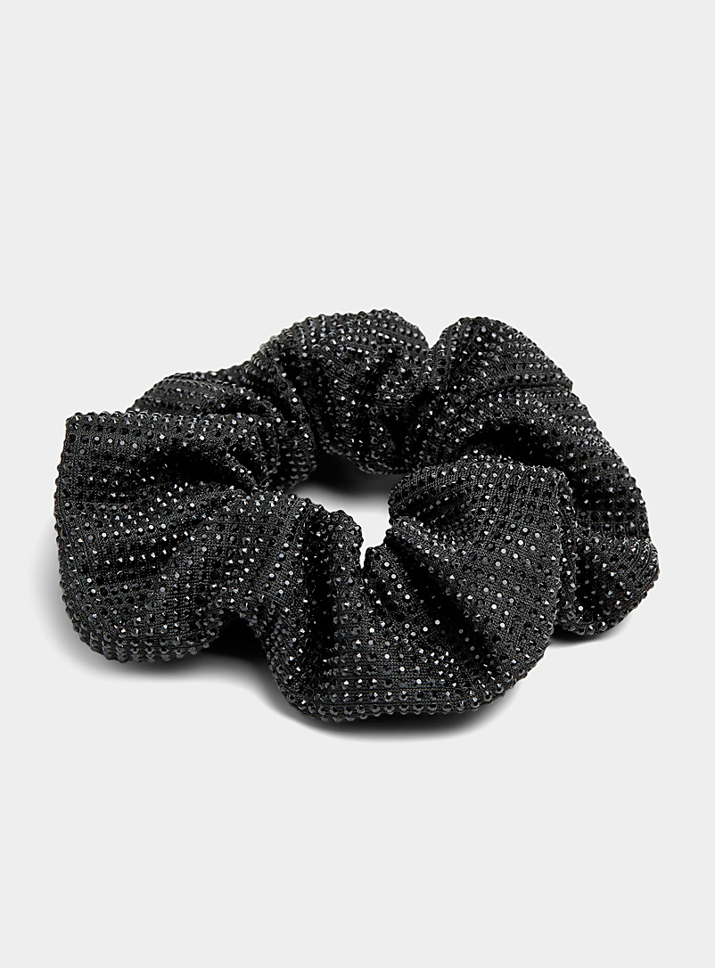 Simons Black Shimmery black scrunchie for women