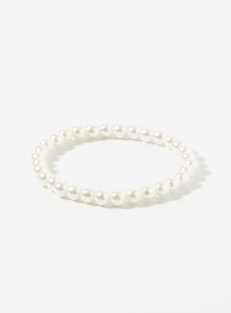 Simons: Le bracelet de perles nacrées Blanc pour femme