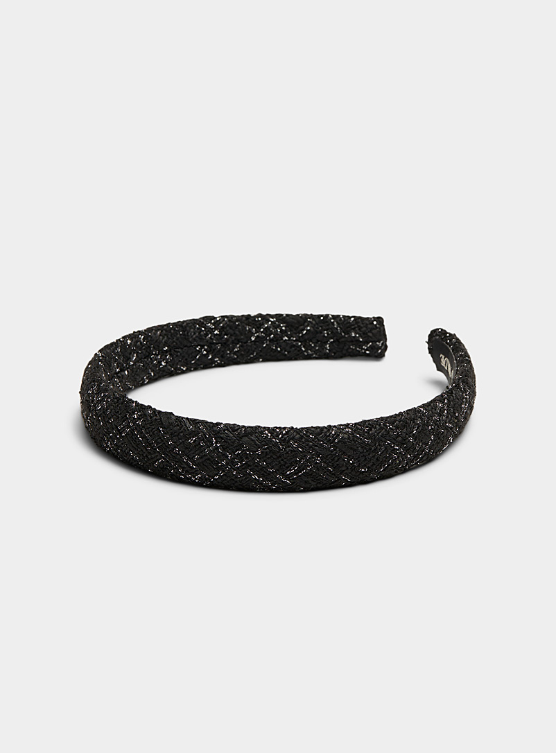 Simons Black Thready black headband for women