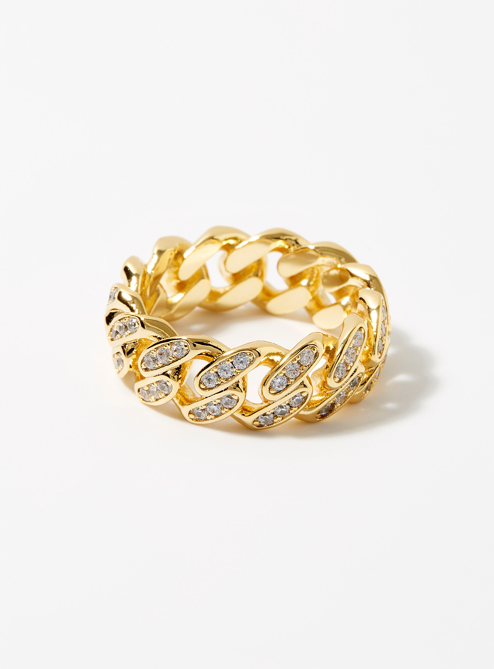 Le 31 Shimmery Chain Ring In Golden Yellow