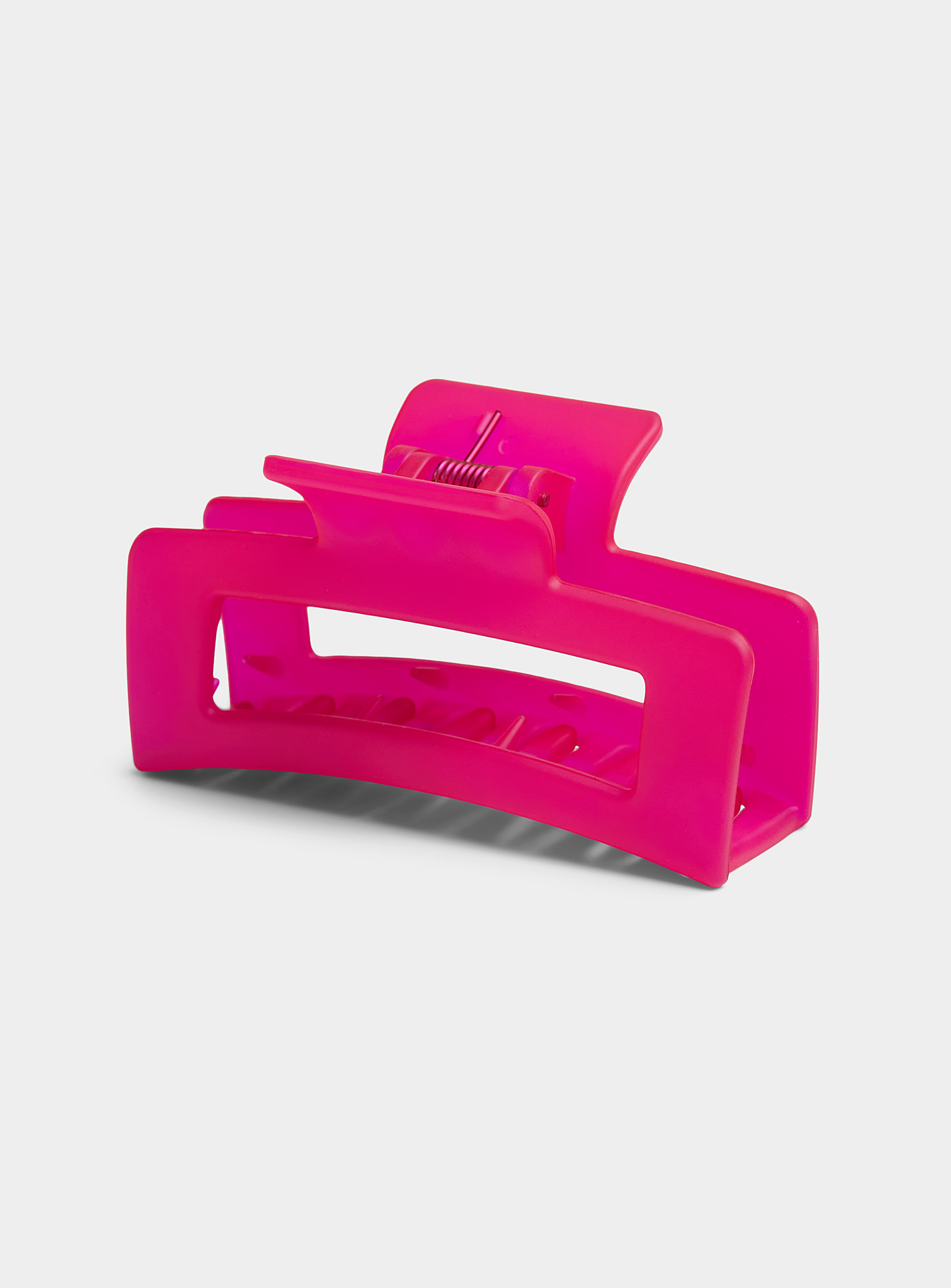 Simon's Matte Rectangular Clip In Pink