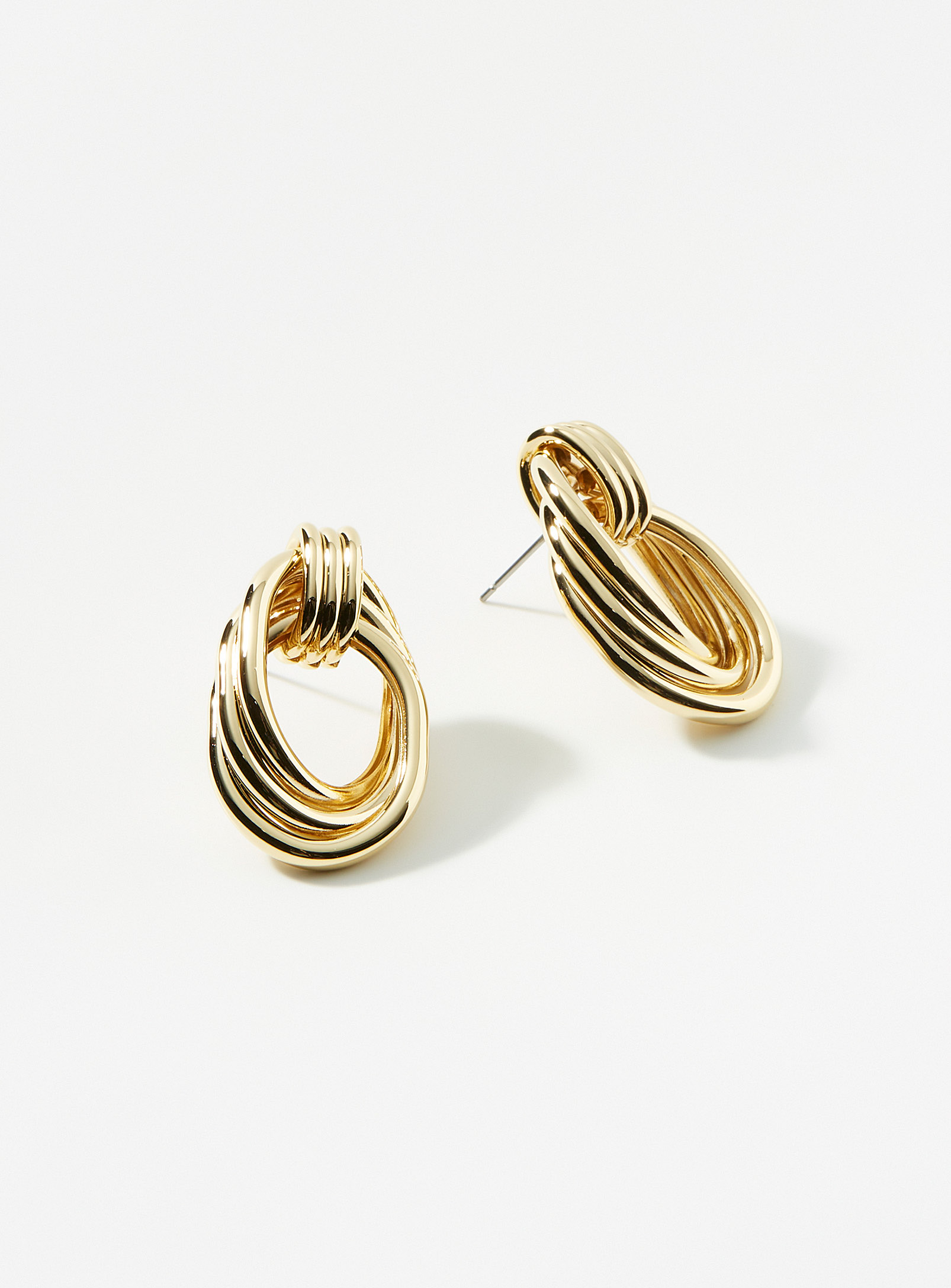 Simons - Women's Triple-hoop metallic earrings